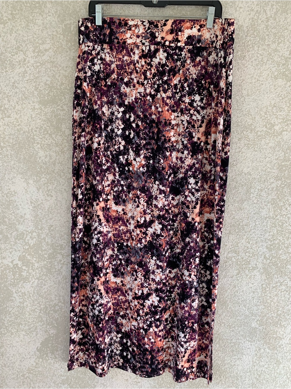 Abstract Maxi Skirt Side Splits Stretchy Large Bodycon Modest